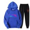 2023 New Letter Printing Men's and Women's Multi-color Warm Two-piece Set Loose Hoodie + Pants Jogging Set