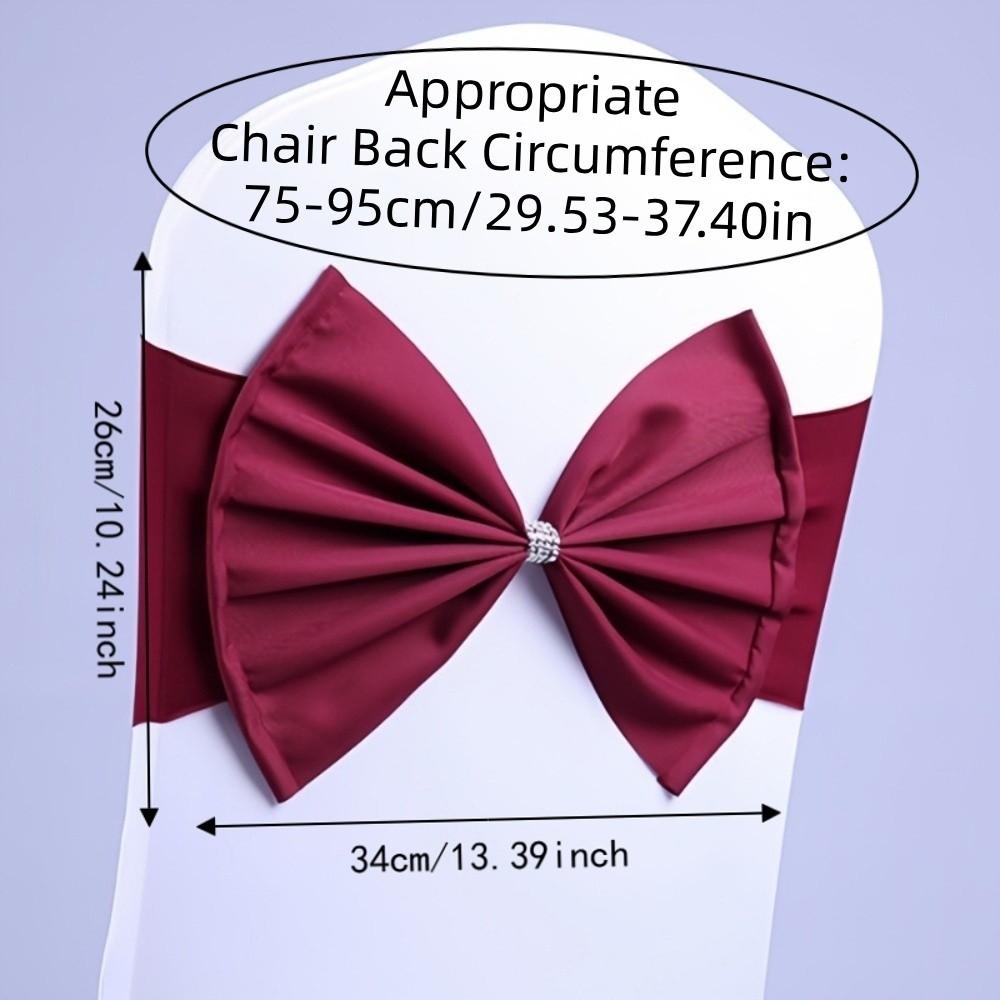 2pcs Multicolor Satin Chair Sashes Band Reusable Chair Back Ribbon Durable Chair Bow Tie  Birthday