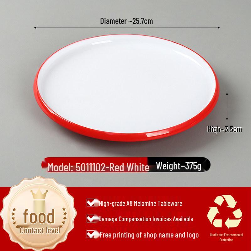 Two-Tone Melamine Round Plate for Restaurants and Hotels