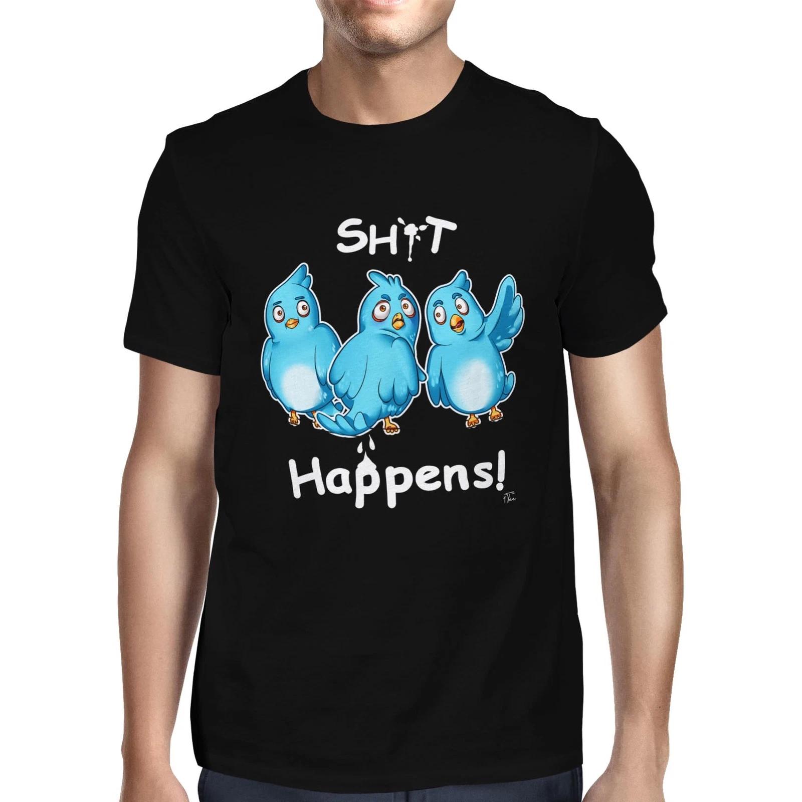 1Tee Mens Sh*t Happens Bird T-Shirt XXXXL