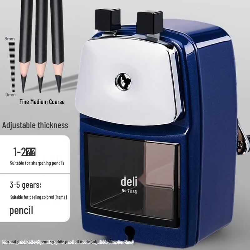 Deli Large All-Metal Manual Pencil Sharpener Single Unit
