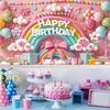 1pc Rainbow Birthday Background Cloth Banner Suitable for Birthday Celebrations Holiday Celebrations Photography Props