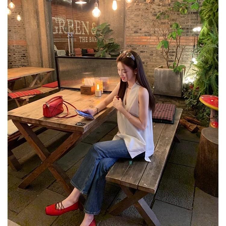 Grape mother same style square head satin casual versatile cross belt ballet single shoes lazy one pedal Mary Jane shoes women