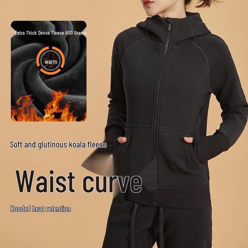 

Женское двустороннее флисовое пальто с капюшоном: Бархат, Приталенный крой, Ветрозащитный, Теплый, Длинный - Идеально подходит для осенних и зимних видов спорта. Medium