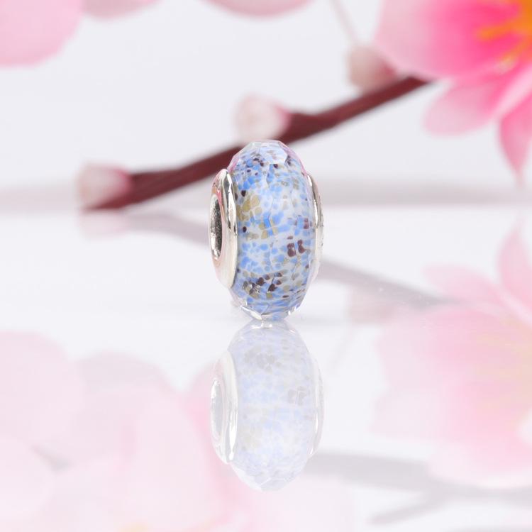 Pandora Pärlor: Europeisk & Amerikansk S925 Sterling Silver Facetterad Glas Berlockpärla