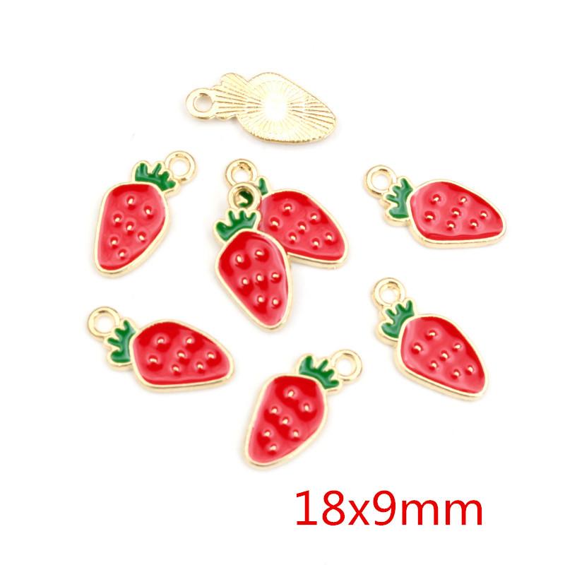10pcs/lot Fruit Enamel Metal Charms Apple Orange Carrot Pendant for DIY Necklace Bracelet Jewelry Making Findings Supplies