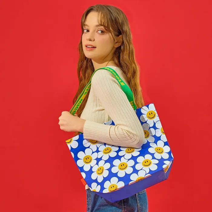 Reusable Shopper Bag (S) - Smile We Love Blue