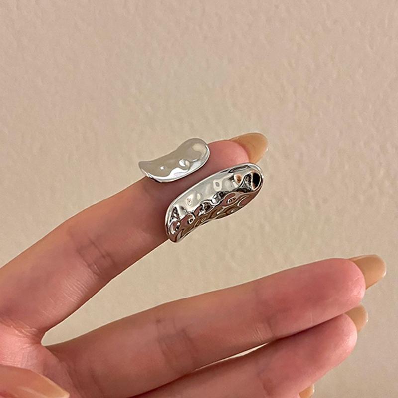 Stainless Steel Minimalist Rings for Women Couples New Fashion Vintage Punk Irregular Geometric Birthday Party Jewelry Gifts