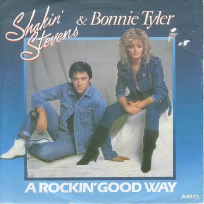 7-Zoll Schallplatte SHAKIN' STEVENS & BONNIE TYLER - A Rockin' Good Way A4071 Epic 1983 UK Rock Gebraucht