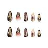 24 Pieces Europe and The United States Wear Nail Relief Cross Manicure Virgin Portrait Manicure Piece Love Gem Dark Brown Nail Piece