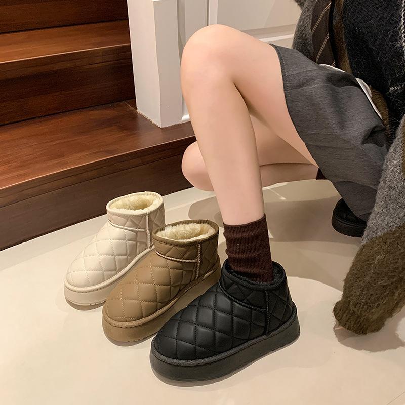Snow boots women's winter velvet thickened short boots children's 2025 new women's shoes waterproof, non-slip and warm cotton shoes