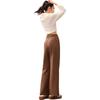 Anta Comfortable Casual Simple High-Waisted Straight Loose Knit Sports Pants Women Bottoms Cappuccino-Brown 162518307-1