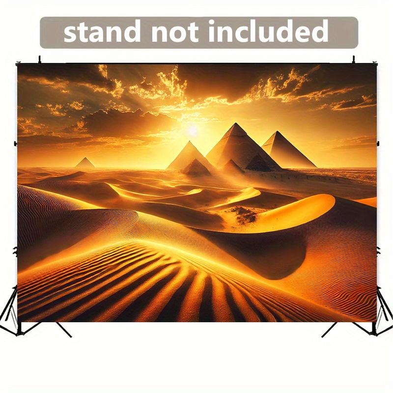 Background flag 1 piece, pyramid desert sunset scene background fabric for wall decoration, polyester fiber