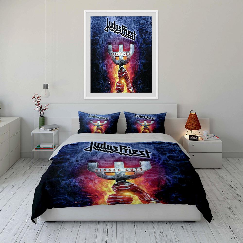 Judas Priest Single Cuts Bedding Set Bedding Set (1 Duvet Cover, 2 Pillowcases, Duvet Not Included)