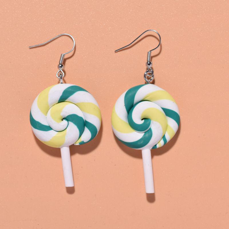 Ohrringe im europäischen und amerikanischen Stil mit süßen Lutscher-Motiven - Handgefertigte bunte Ohr-Accessoires aus weichem Ton