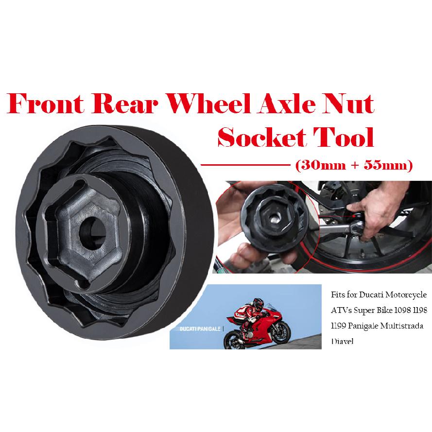 NONY Vordere Hinterradachsmutter Steckschlüssel Werkzeug Passend für Ducati Motorrad ATVs Super Bike 1098 1198 1199 Panigale Multistrada Diavel