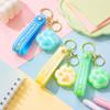 Cat Paw Glowing Keyboard Keychain Soft Dumpling Clicker Keyring Stress Relief Squeeze Pendant Fidgets Toys Glowing In The Dark