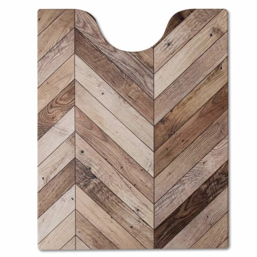 Yokozuna Creation Toilet Mat Series (Wipeable PVC) (Hering Long, Brown, Size LL)