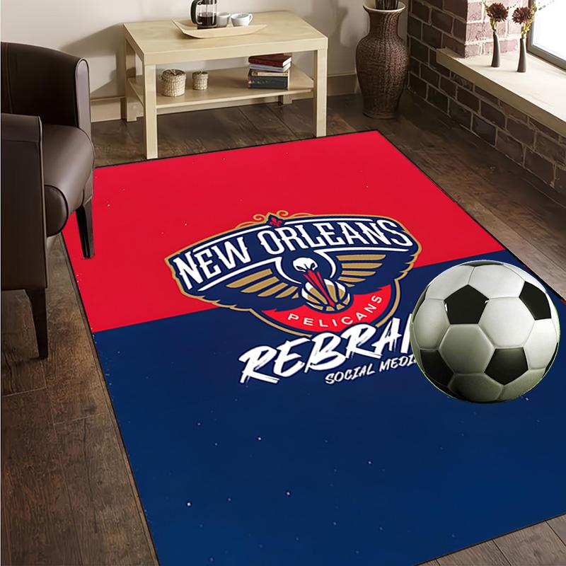 Orleans Pelicans Rebrand Rug Office Carpet Non-Slip Mat, Chair Rug Floor Covering for Gaming, Bedroom, Living Room , Home Decor Christmas Gift