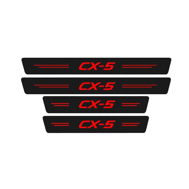 4PC Car Scuff Plate Door Threshold Sill Stickers For Mazda CX-5 CX5 KE KF 2021 2020 2019 2018 2017 2016 - 2012 Auto Logo Covers sqmhc03