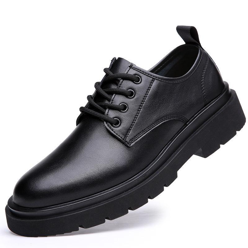 

Кожаная обувь мужская обувь дышащая деловая платьичная черная платформа ботинки Мартина костюм свадебная обувь для жениха модная повседневная 44 чёрный