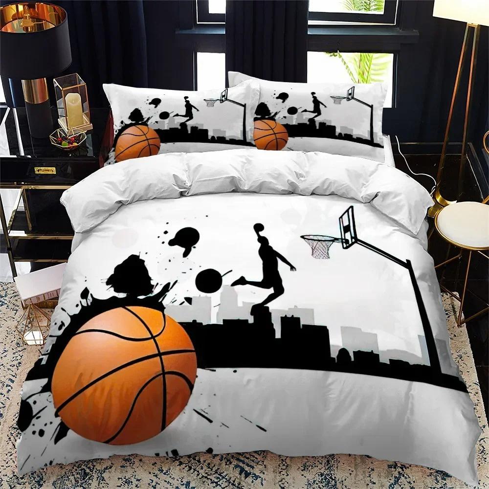 Basketball Duvet Cover King/Queen Size,sports Game Collections Bedding Set for Kids Teens Boys,athlete Bedroom Decor Quilt Cover