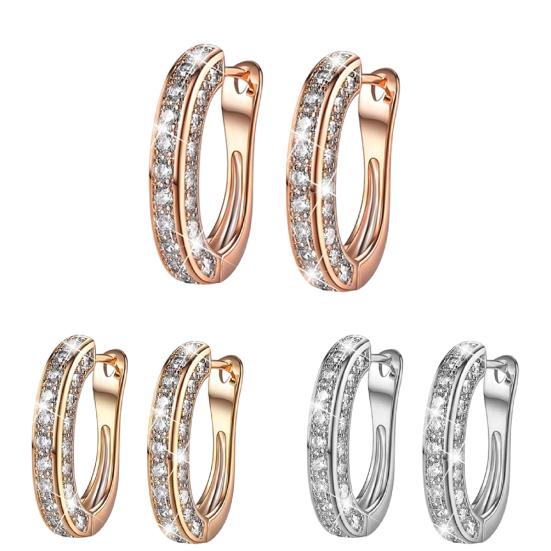 1 pár náušnice Charm Atraktivní tvar prstenu Elegantní náušnice Huggie pro ženy