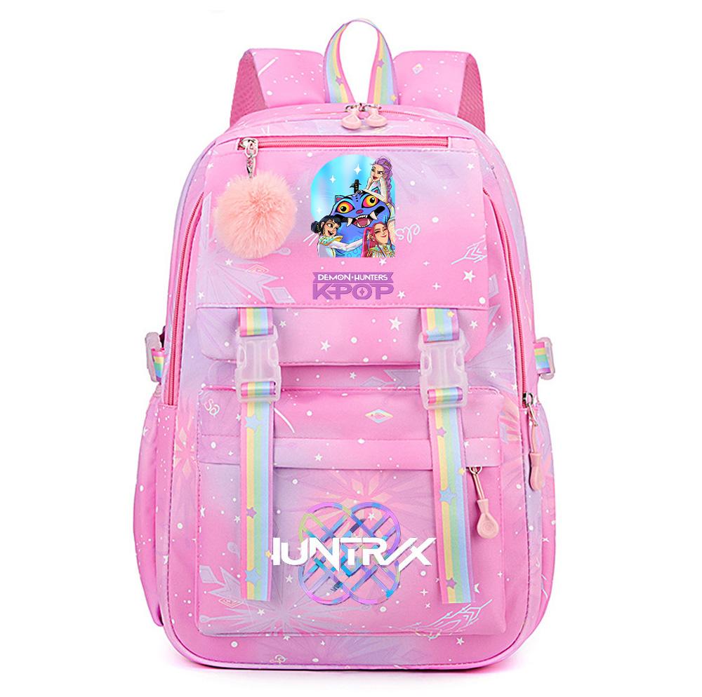 Anime Demon Hunters Printed Large Capacity Waterproof Backpack Teenger Student Schoolbag Bookbag Travel Bag