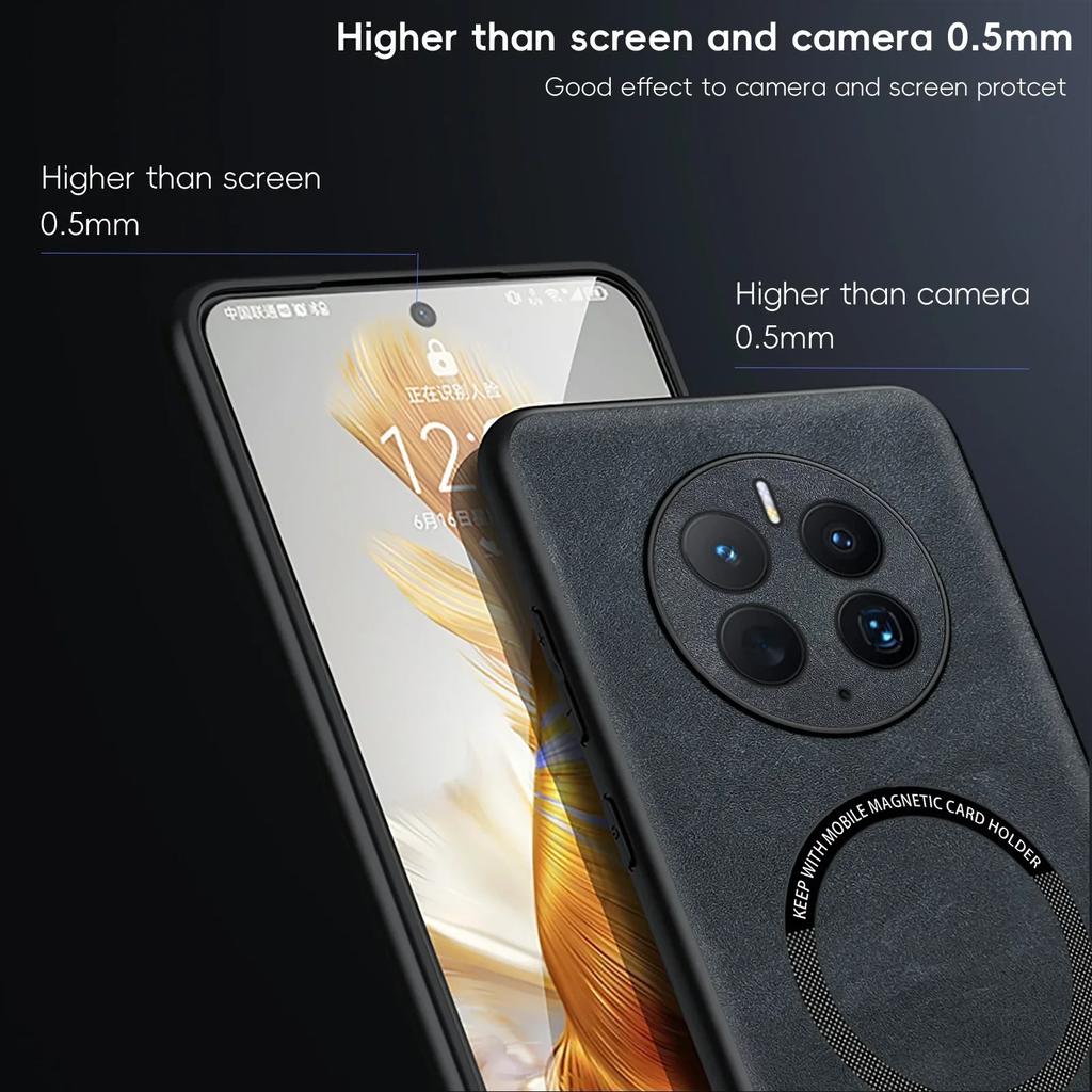 Magnetic Retro Leather Soft Case for Huawei Mate 70 60 50 Pro Mate50 70Proplus Mate60proplus Wireless Charging Phone Case Cover