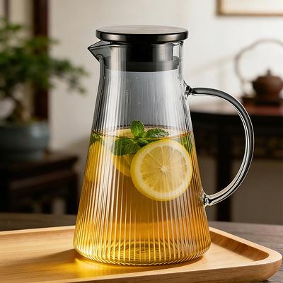 Set de ceainic din sticlă borosilicată rezistentă la căldură: Apă Rece și Caldă, Suc, Cold Brew – Rezistent la Explozie pentru Uz Casnic