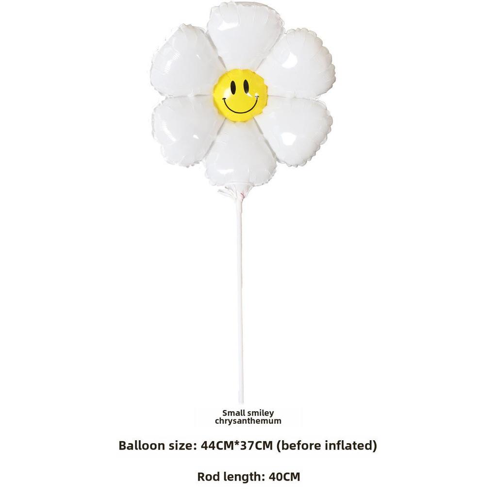 Globos Sonrientes de Margarita y Girasol Pequeños - Accesorios de Mano para Fotos de Cumpleaños