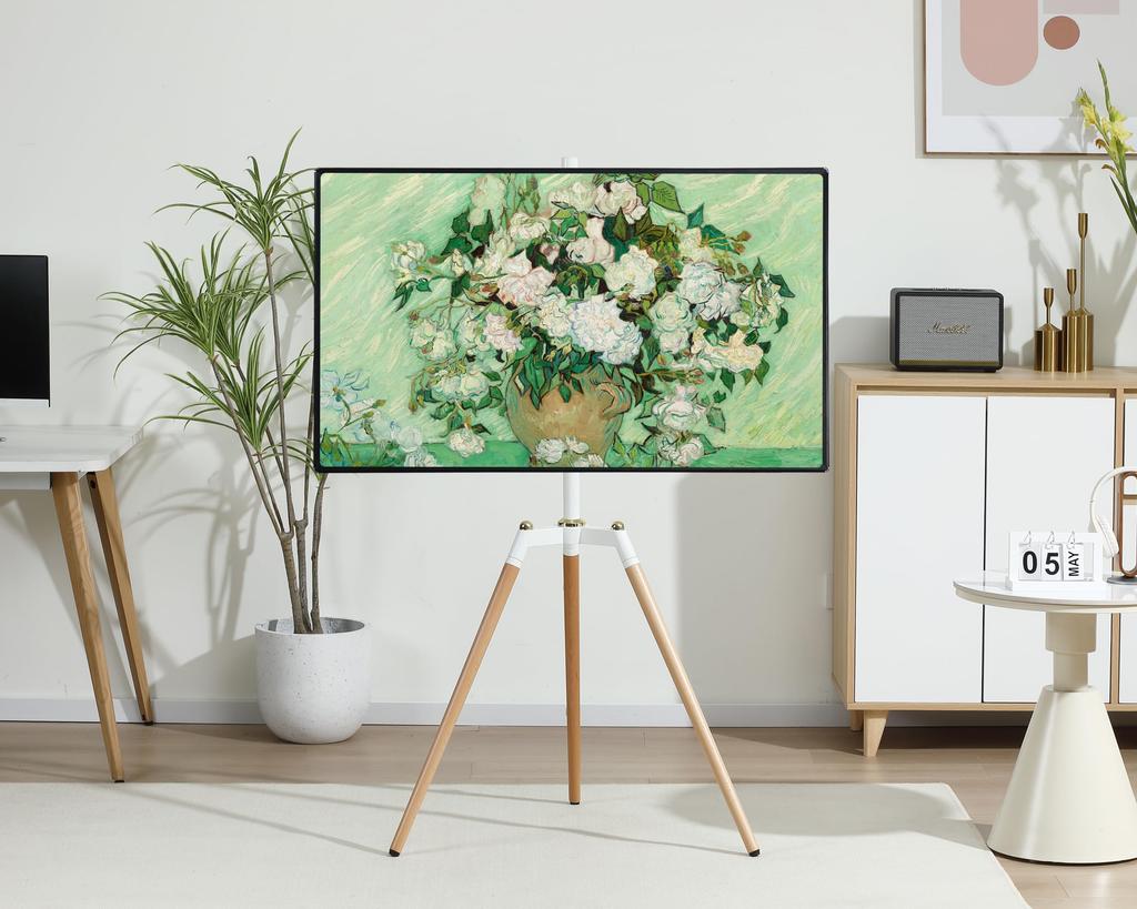 Fydeamer Easel TV Stand Tripod TV Stand Compatible with Inches Corner Free Standing VESA Standard Continuously Adjustable Height TV Mount Load