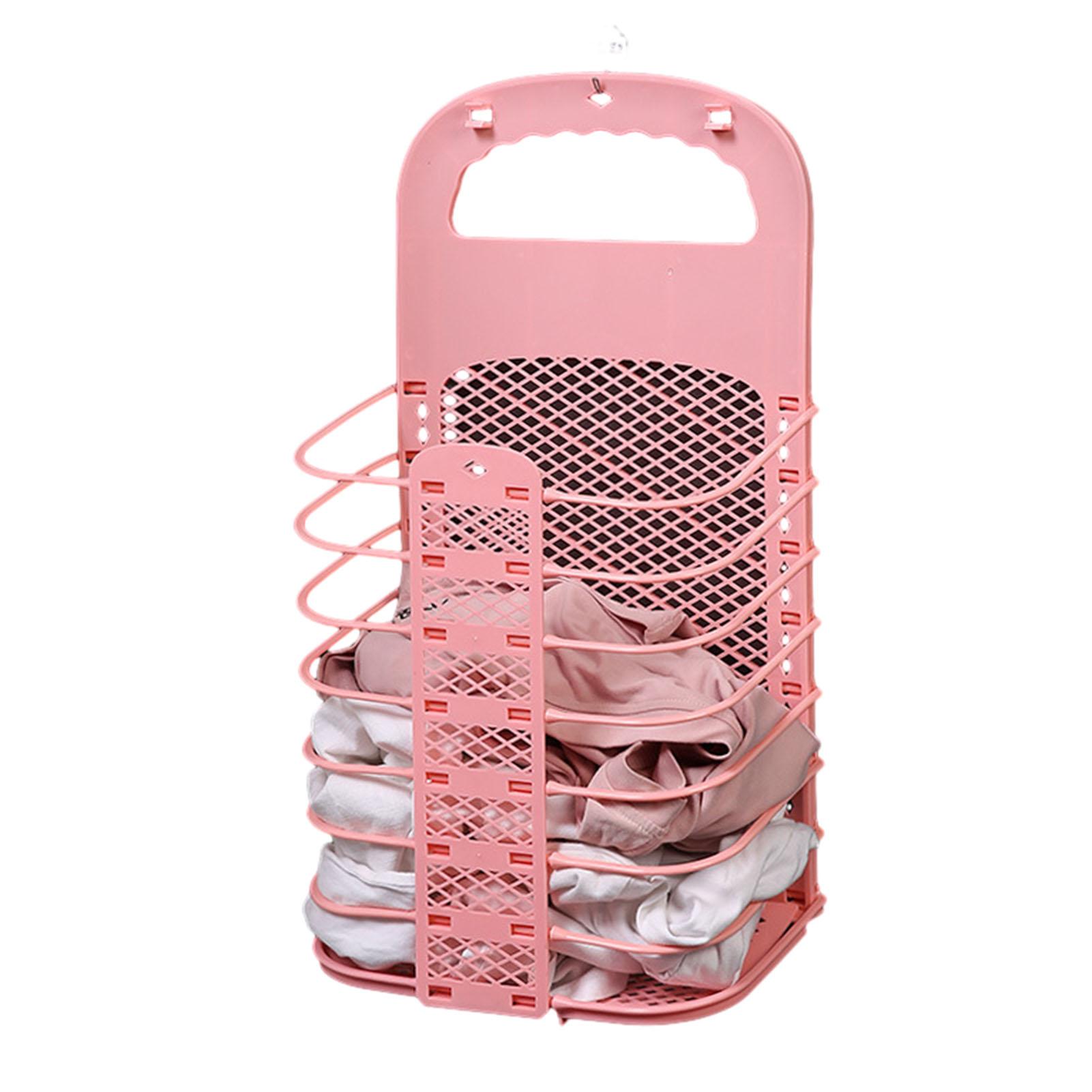 

Простая корзина для белья, подвесная корзина для хранения одежды для ванной комнаты розовый