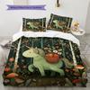 Forest Cartoon Animals Pattern Bedding Quilt Set  Home Decoration  Gift (1 * duvet cover + 2 * pillowcase  without core)
