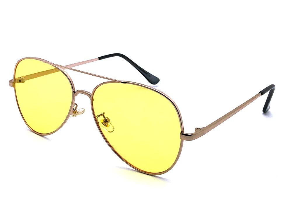 W BRIDGE TEARDROP SUNGLASS GOLD x LIGHT YELLOW [SPEED ADDICT]