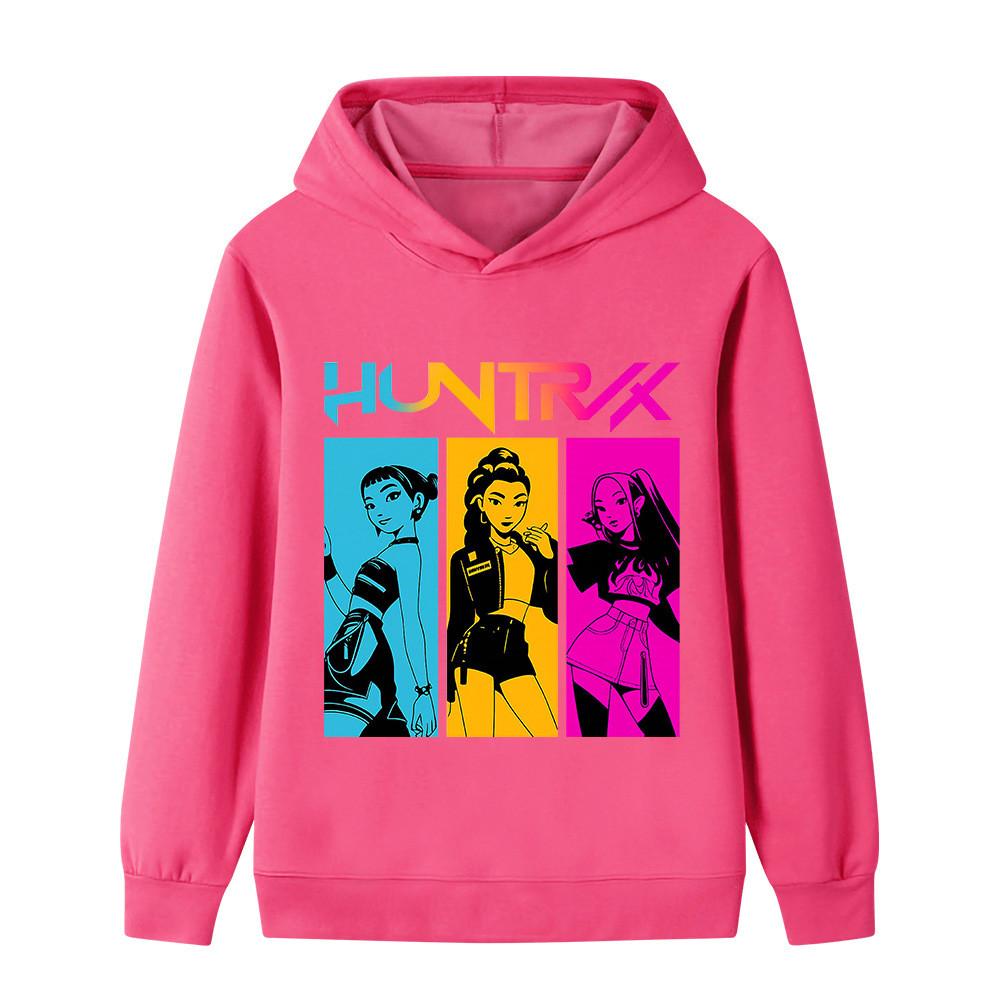 B1203 Kids Boys Girls Kpop Rumi Zoey Mira Print Long Sleeves Hoodie