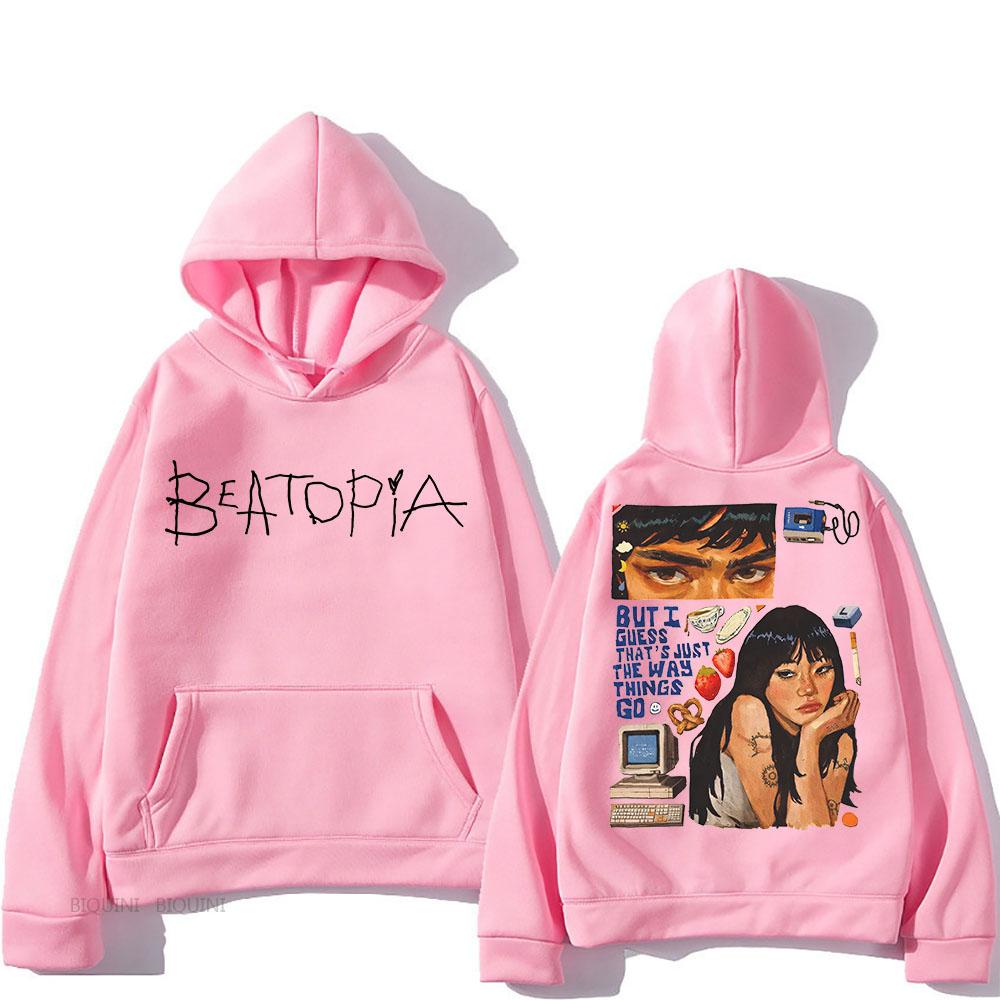 

Толстовки в стиле ретро Beabadoobee с графическим принтом, эстетическая толстовка в стиле Харадзюку с капюшоном, флисовая одежда, винтажные пуловеры XXXL розовый