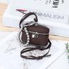 Chic and Compact Leather Necklace Coin Pouch Headphone Bag Accessory Fashion Headphone Pouch Zipper Coin Holders with Lanyard