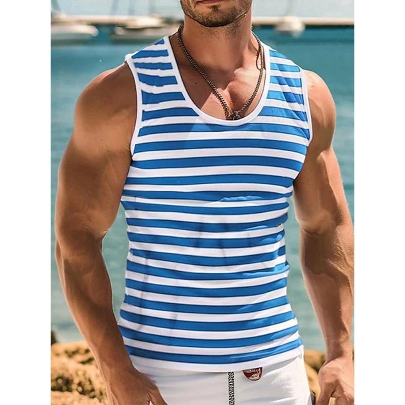 Summer Daily Casual Men's Sleeveless T-shirt Hawaiian Men's Tank Top Street Fashion Men's Tank Top