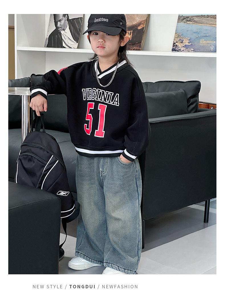 

2025 Boy s Fleece-Lined Sweatshirt Base Layer - Stylish & Comfortable Autumn/Winter Wear for Small & Medium Sizes 100cm чёрный