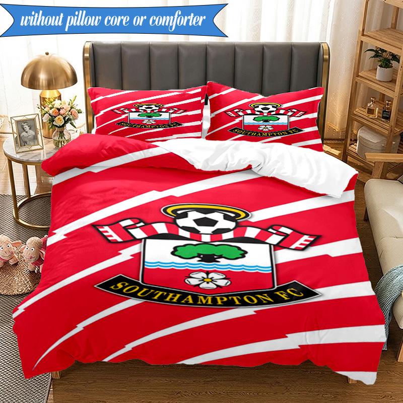 3-teiliges weiches Bettwäscheset mit FC-Wappen-Design, inklusive 1 Bettbezug und 2 Kissenbezügen. Perfekt für Schlafzimmer, Wohnheim, Fan-Geschenk