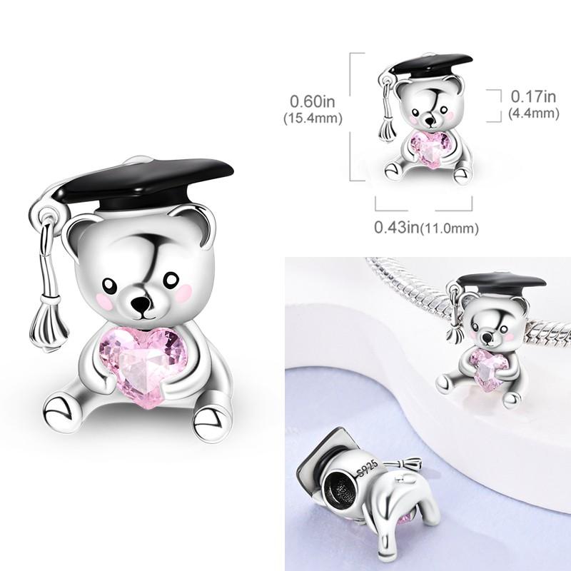 Charms Bead Copper Pink Butterfly Luminous Firefly Dangle Fit Pandora Bracelet Necklace Diy Jewelry