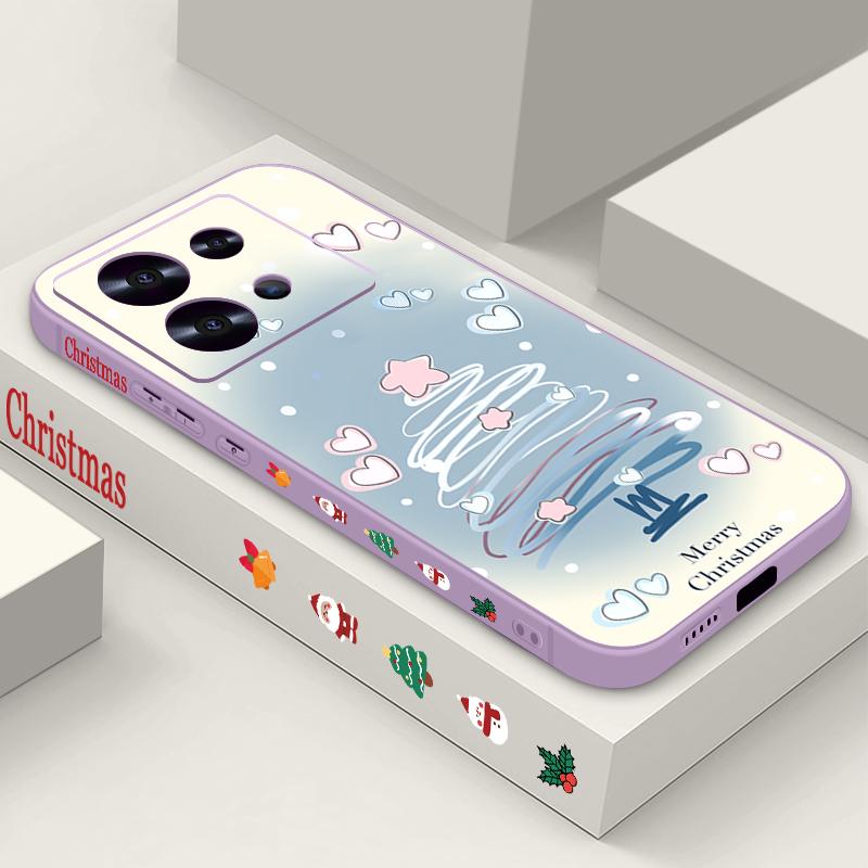 Cartoon Christmas Printed Lanyard Phone Case For Xiaomi Redmi Note 14 13 12 Pro Note 13 14 Pro Plus 5G 13 13C 4G 11 10 Pro Soft Silicone Cover