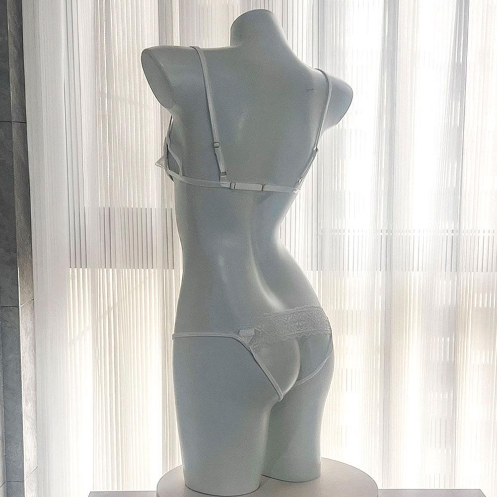 Open Cup Women Bra Set Sexy Sleepwear Solid Color Underwear Womens