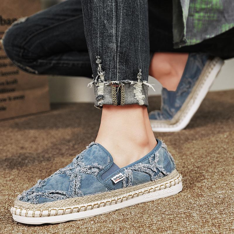 Men's Cloth Shoes 2024 Spring/Summer New Comfortable and Trendy One Feet Wearing Lazy Casual Sports Canvas Shoes