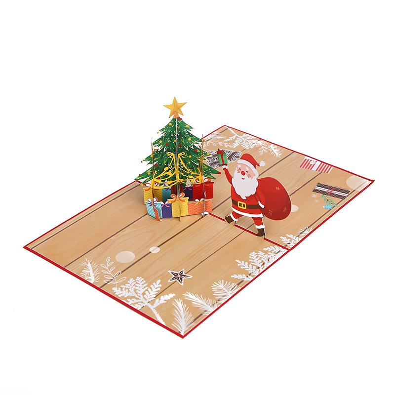 3D Cartoon Reindeer Christmas Blessing Foldable Greeting Card