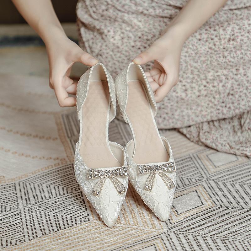 Sandals women's new women's fashion high-heeled stiletto mid-heeled pointed bag head hollow single shoes