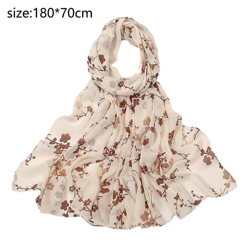 Skin-friendly Long Shawl Chiffon Printing Pashmina Light Luxury Wrap Hijab  for Woman