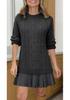 2025 Autumn/Winter Women's Knitted Solid Color Sweater & Short Skirt Set - Casual Bestseller