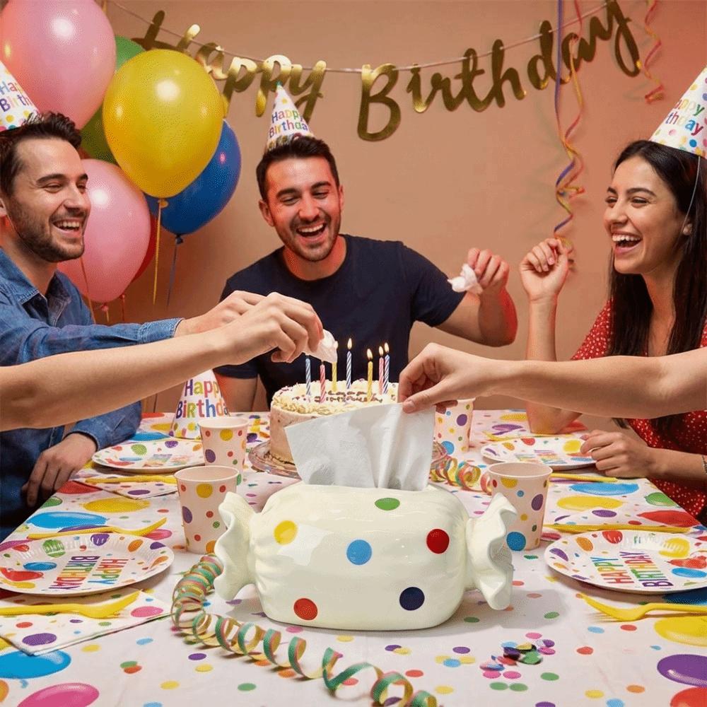 Modern Candy Tissue Box Polka Dot Tissue Storage Storage Box Napkin Box Dining Table